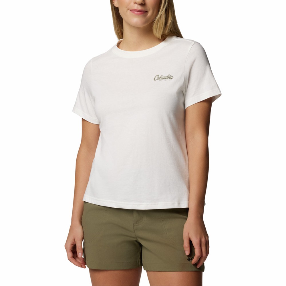 Футболка женская Columbia Rolling Bend™ Graphic SS белая 2120021-126