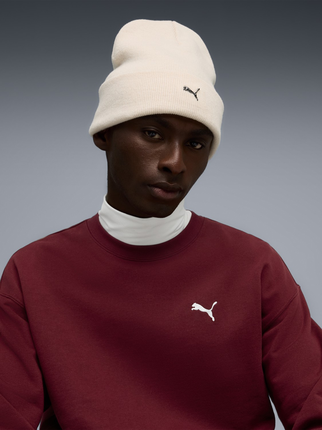 Шапка  Puma METAL PUMA CAT High Crown Beanie молочная 02640404 изображение 5