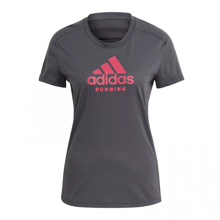 Жіноча футболка Adidas Run Logo Tee W сіра GJ6459  изображение 1