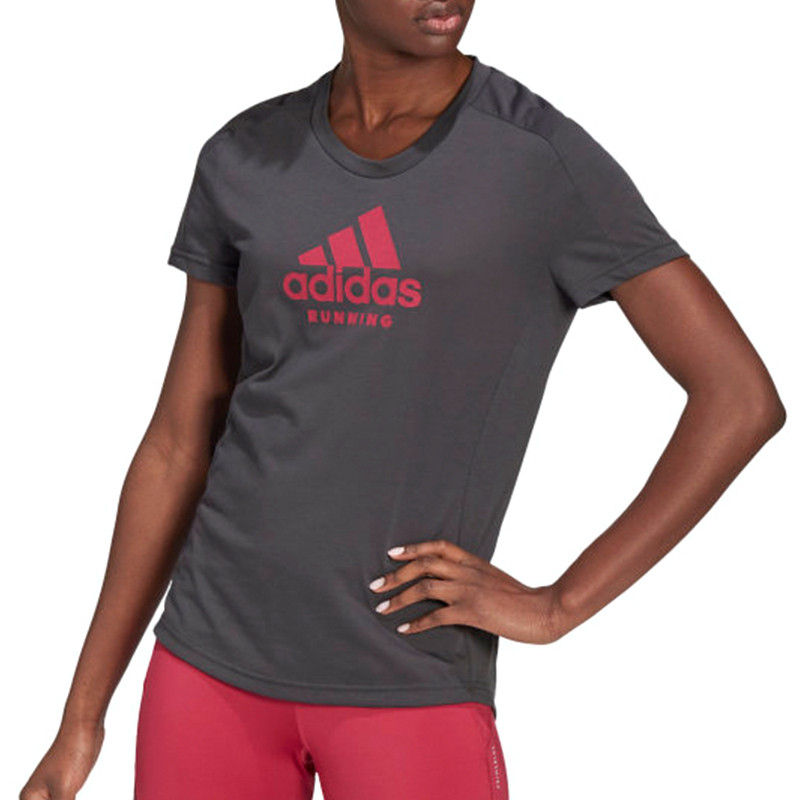 Жіноча футболка Adidas Run Logo Tee W сіра GJ6459  изображение 2