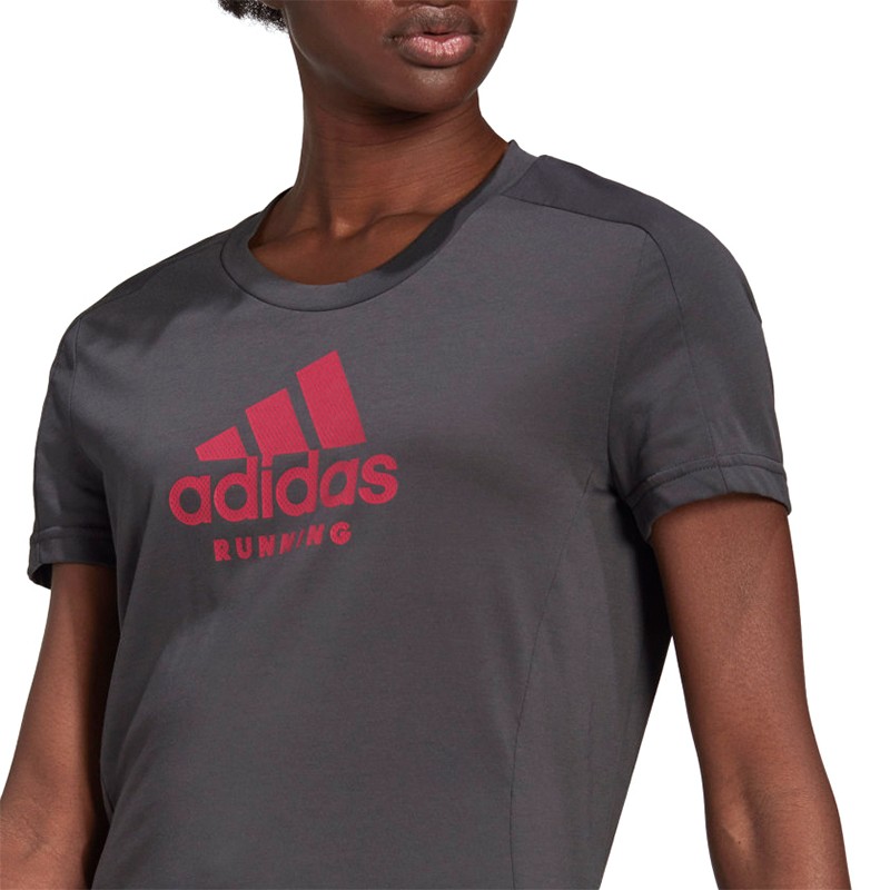 Жіноча футболка Adidas Run Logo Tee W сіра GJ6459 — фото 4