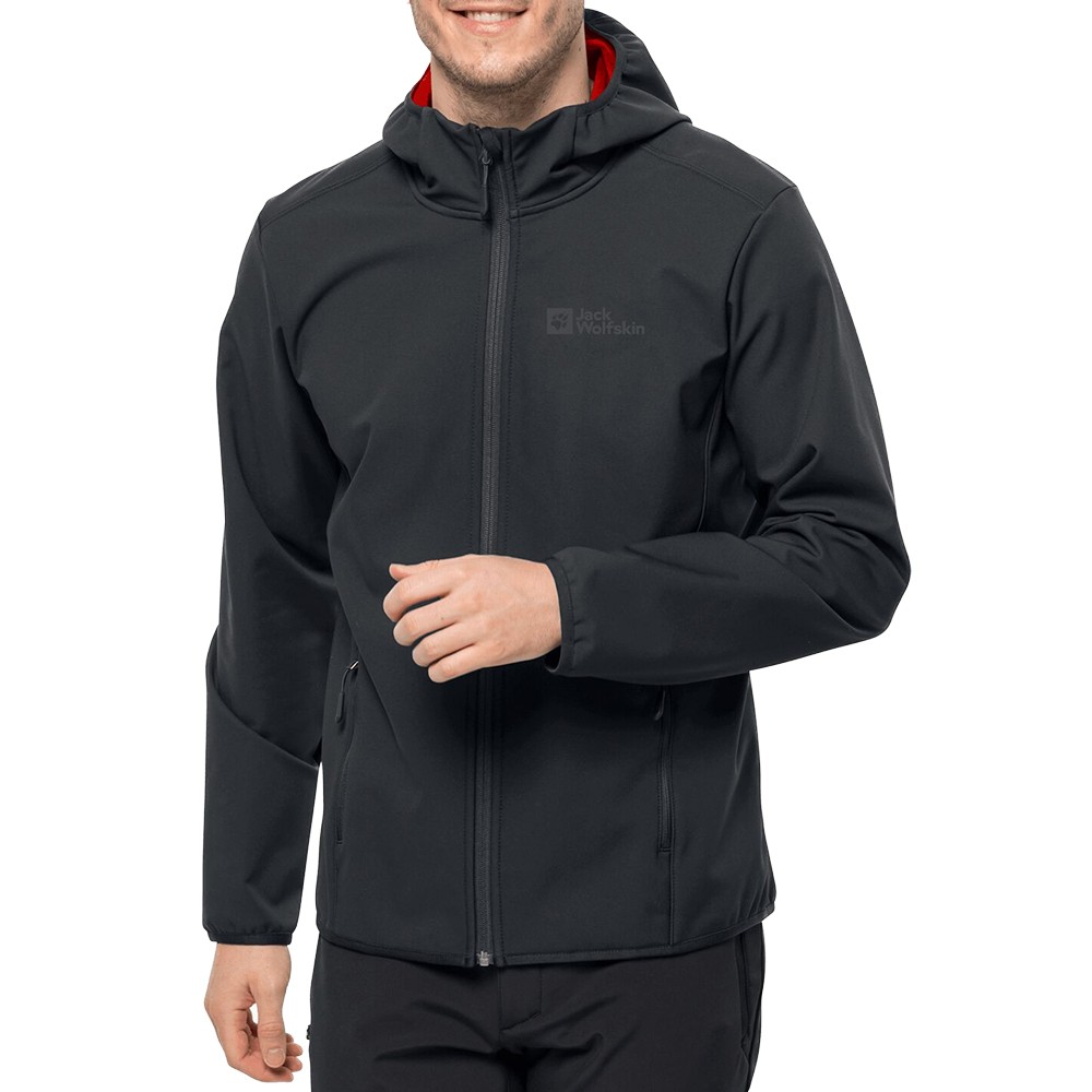 Ветровка Soft Shell мужская Jack Wolfskin BORNBERG HOODY M черная 1307471-6000