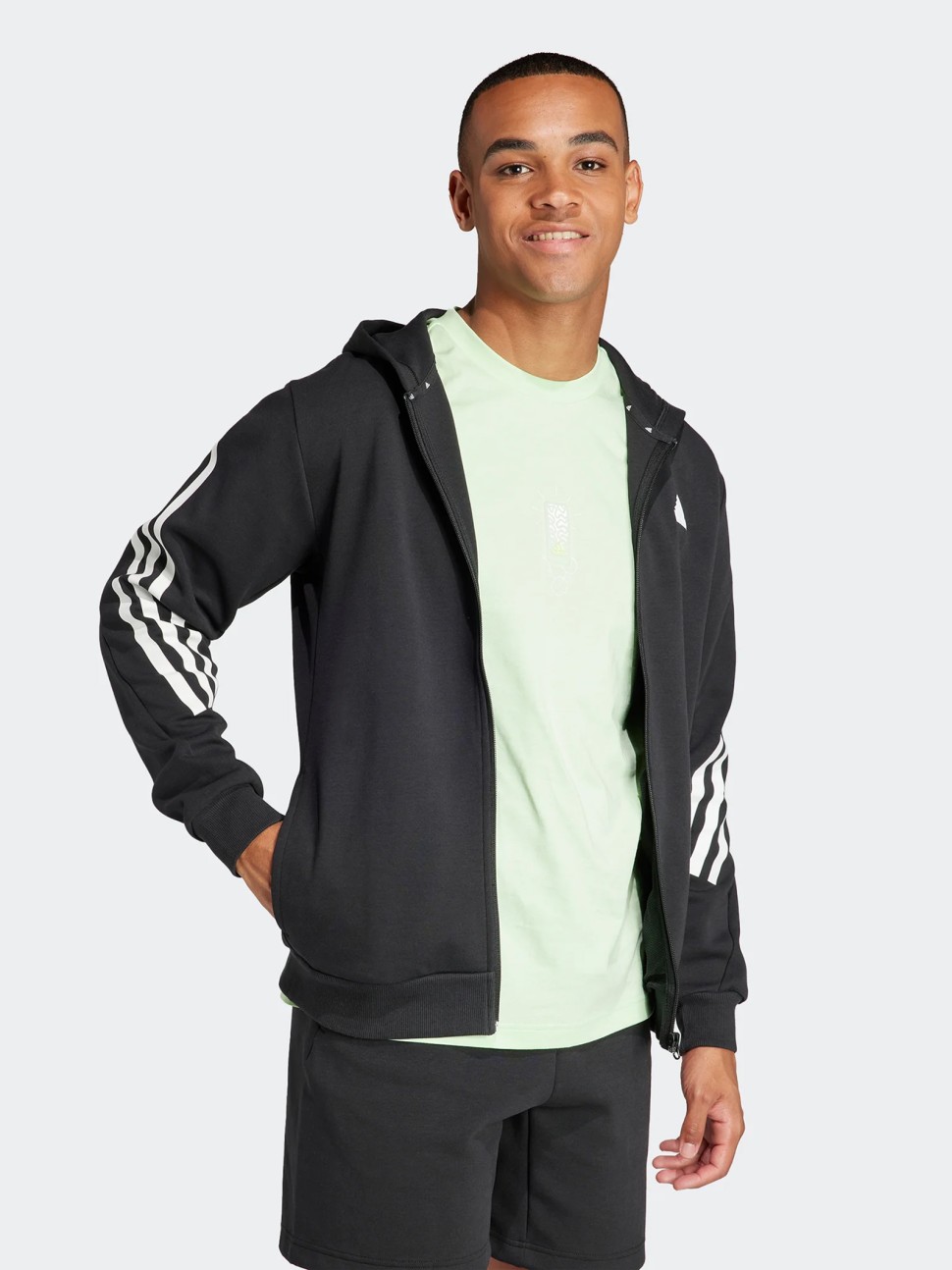 Толстовка чоловіча Adidas M FI 3S FZ чорна IR9159 — фото 4