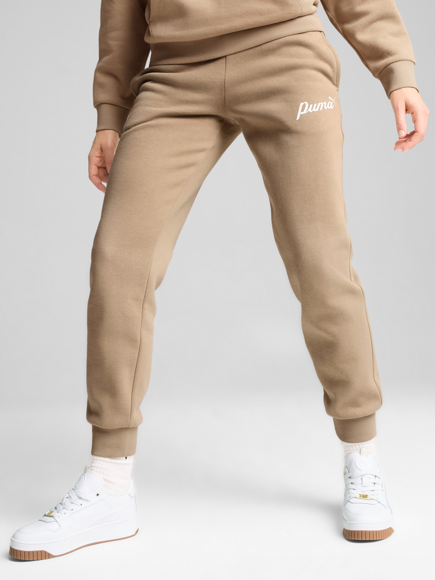 Брюки женские Puma ESS+ Script Pants FL бежевые 68153667 изображение 2