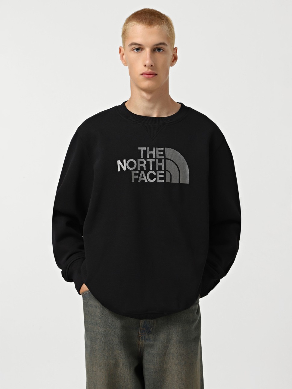 Світшот чоловічий The North Face DREW PEAK CREW чорний NF0A89EKJK31 — фото 2