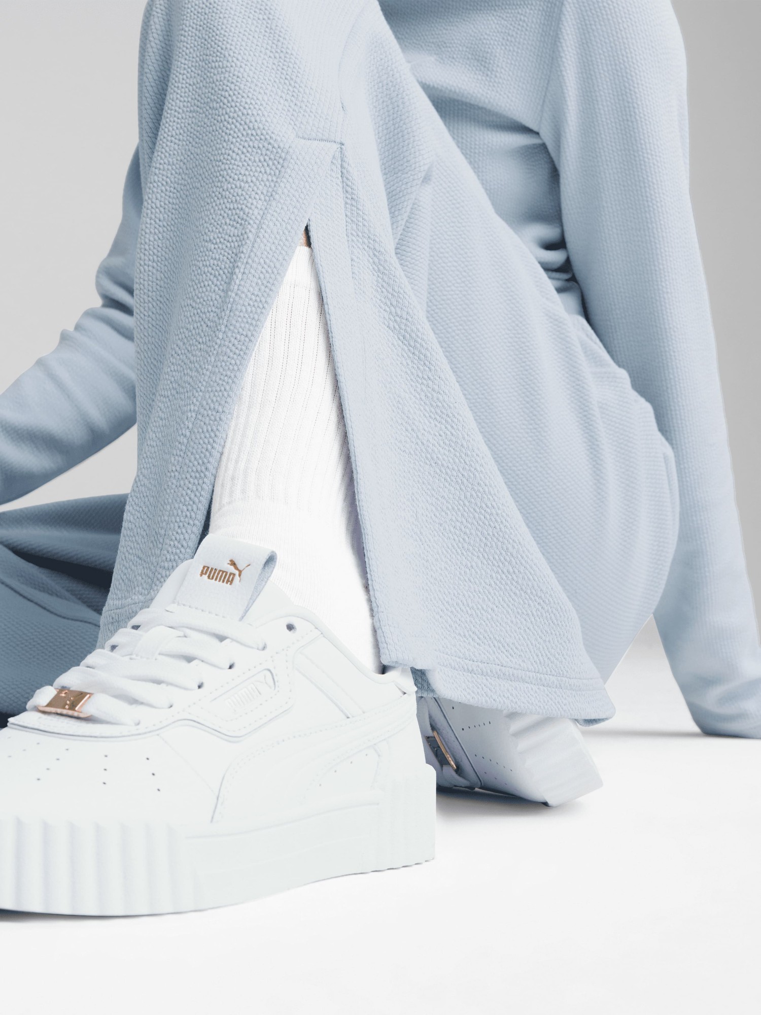 Штани жіночі Puma HER High-Waist Straight Pant блакитні 68506147 изображение 5