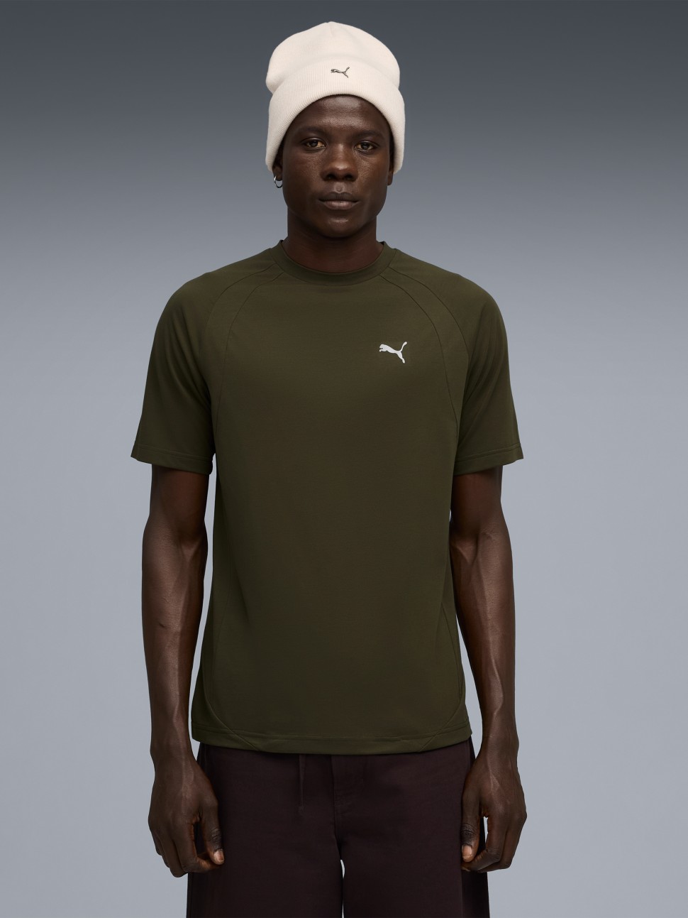 Футболка чоловіча Puma EVOSTRIPE Tee хакі 68822970 — фото 2 — Sport City Футболка чоловіча Puma EVOSTRIPE Tee хакі 68822970 — фото 2