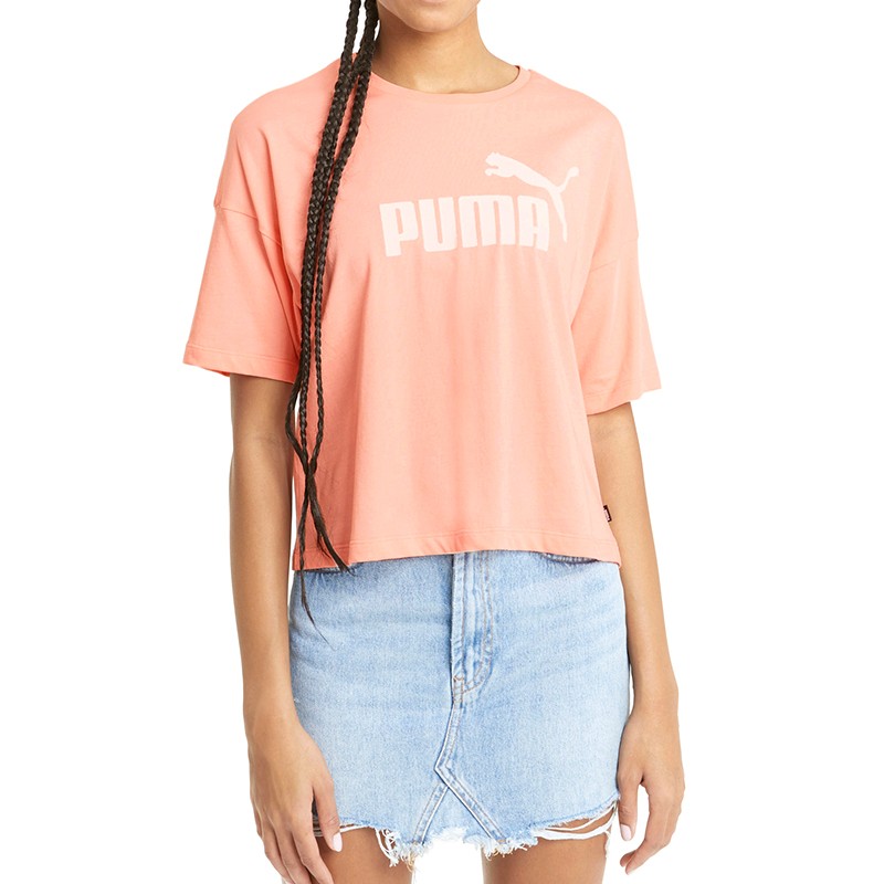 Футболка жіноча Puma Ess Cropped Logo Tee персикова 58686626 — фото 3