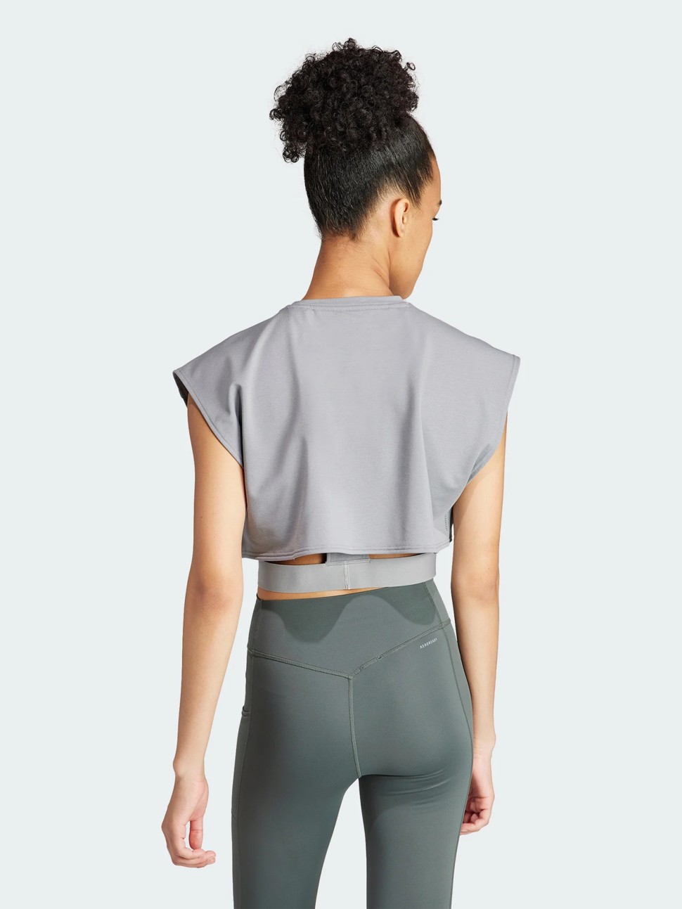 Майка жіноча Adidas POWER CROP T сіра IT6733 — фото 3