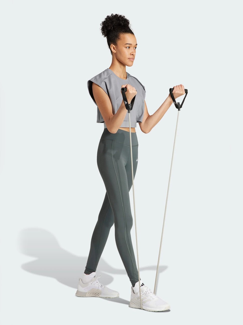 Майка жіноча Adidas POWER CROP T сіра IT6733 — фото 4