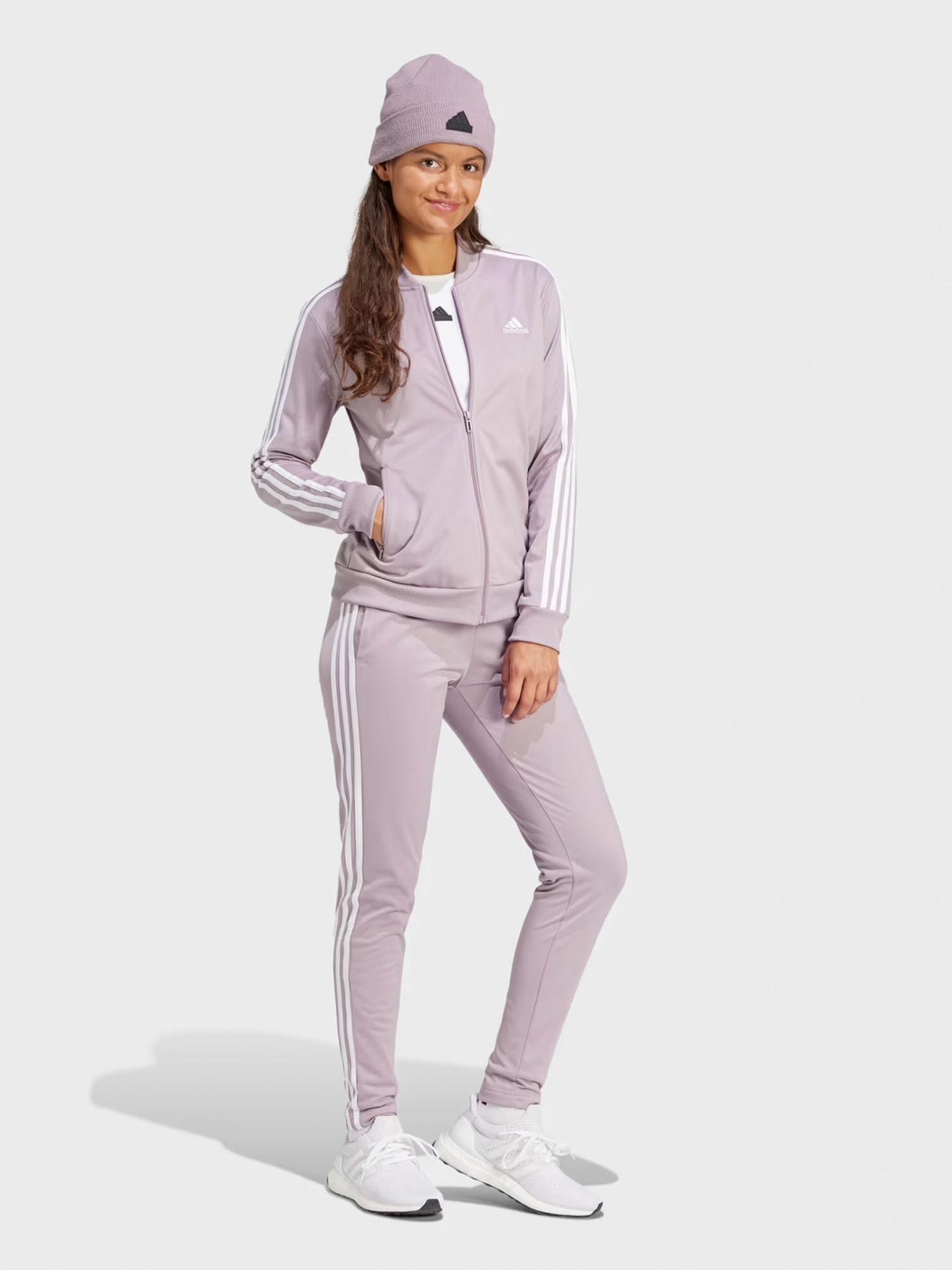 Костюм женский Adidas W 3S TR TS фиолетовый IS0852 изображение 4