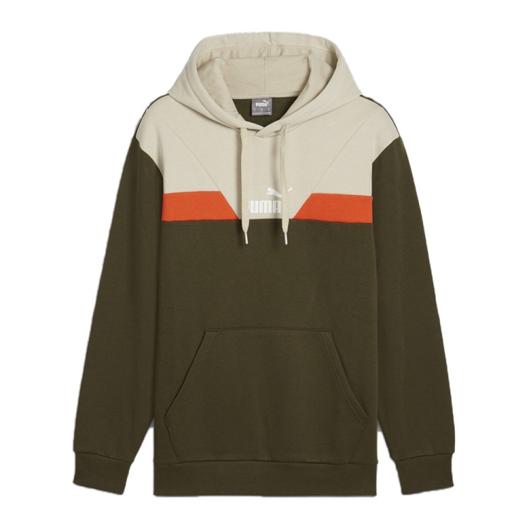 Толстовка чоловіча Puma PUMA POWER Colorblock Hoodie FL оливкова 68173170 изображение 1