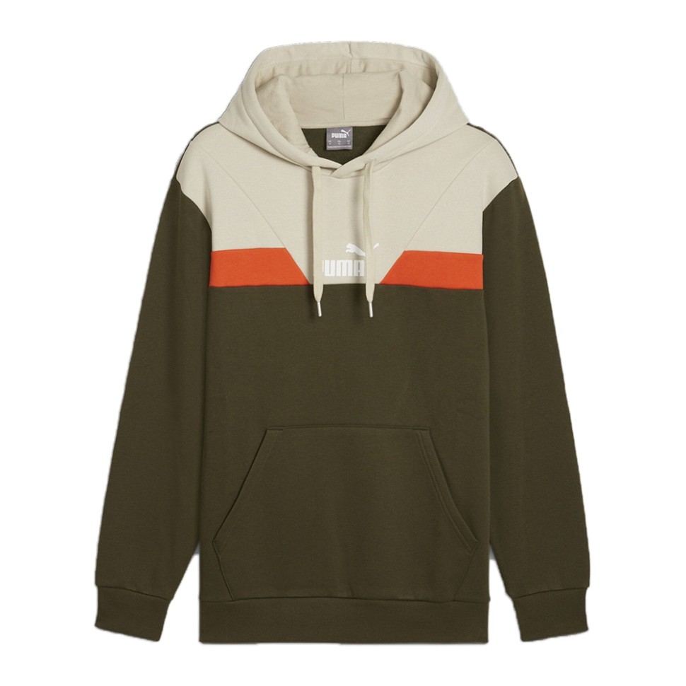 Толстовка чоловіча Puma PUMA POWER Colorblock Hoodie FL оливкова 68173170 — фото 1