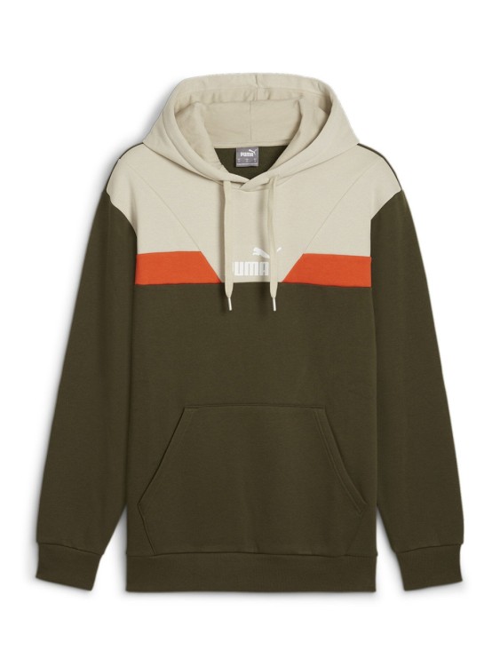 Толстовка чоловіча Puma PUMA POWER Colorblock Hoodie FL оливкова 68173170 изображение 2