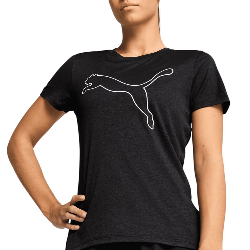 Футболка жіноча Puma TAD ESSENTIAL W Heather Tee чорна 52589301 — фото 1