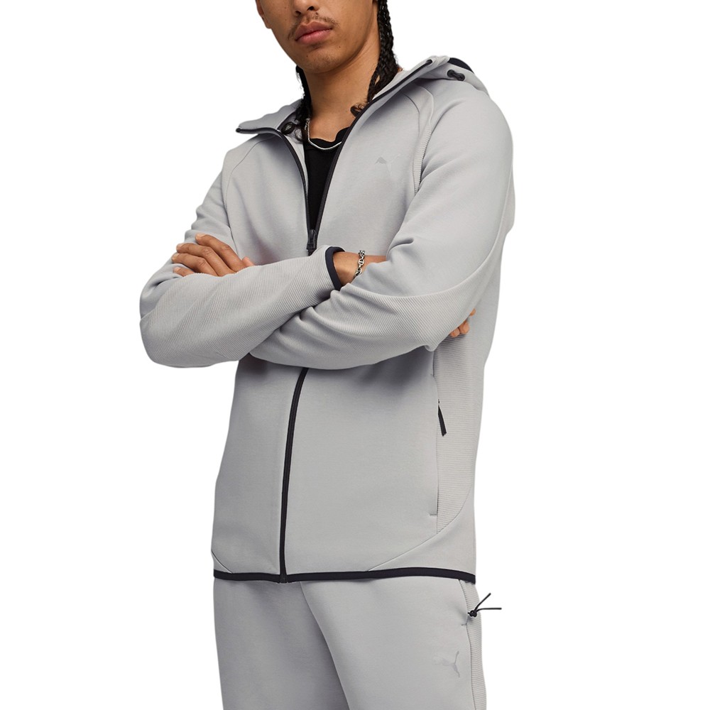 Толстовка мужская Puma EVOSTRIPE FZ Hoodie DK серая 68823163