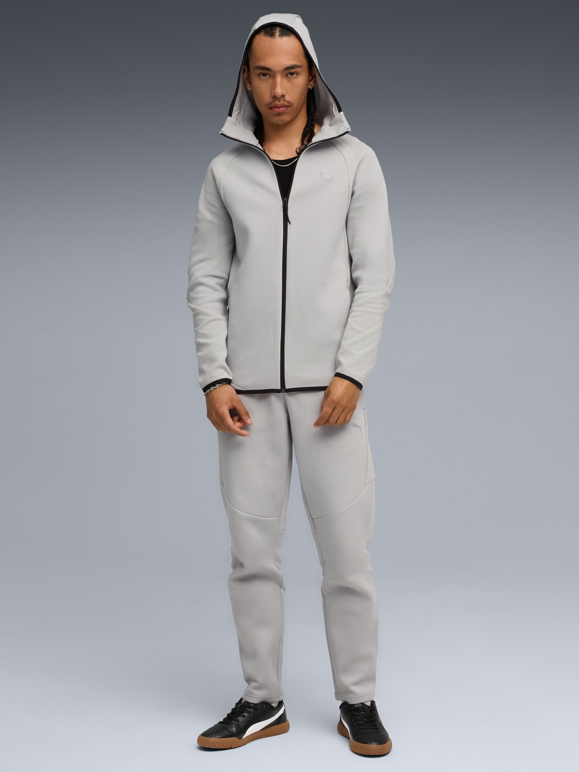 Толстовка мужская Puma EVOSTRIPE FZ Hoodie DK серая 68823163 изображение 4