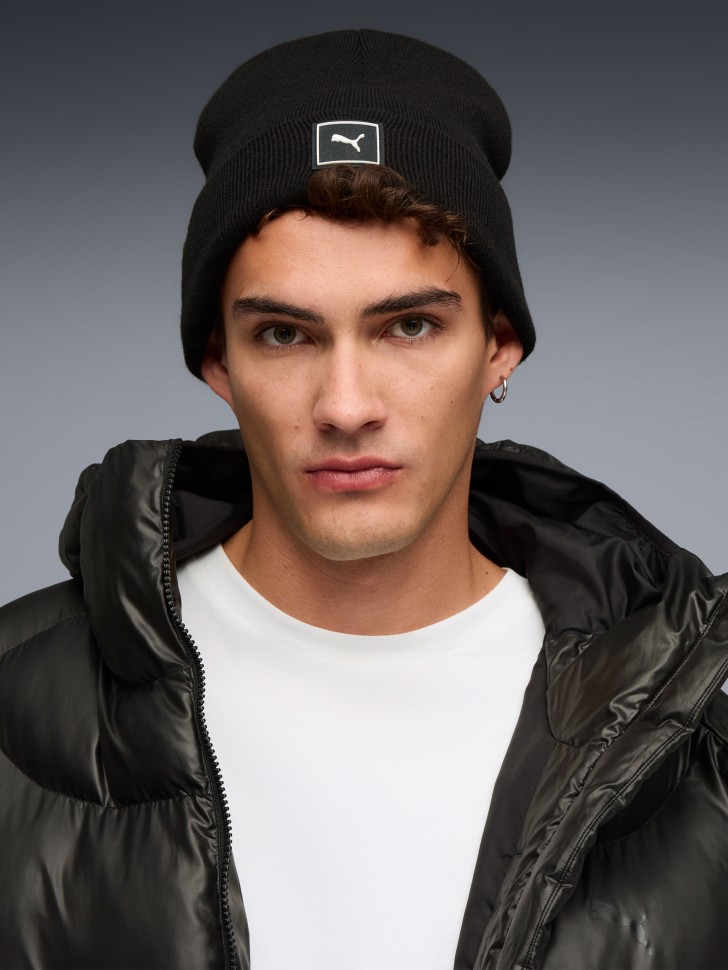 Шапка  Puma WARDROBE ESS High Crown Beanie черная 02640901 изображение 5