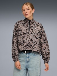 Ветровка женская Puma ESS GRAPHIC Animal Relaxed AOP Woven Half-Zip мокко 69246588 изображение 2