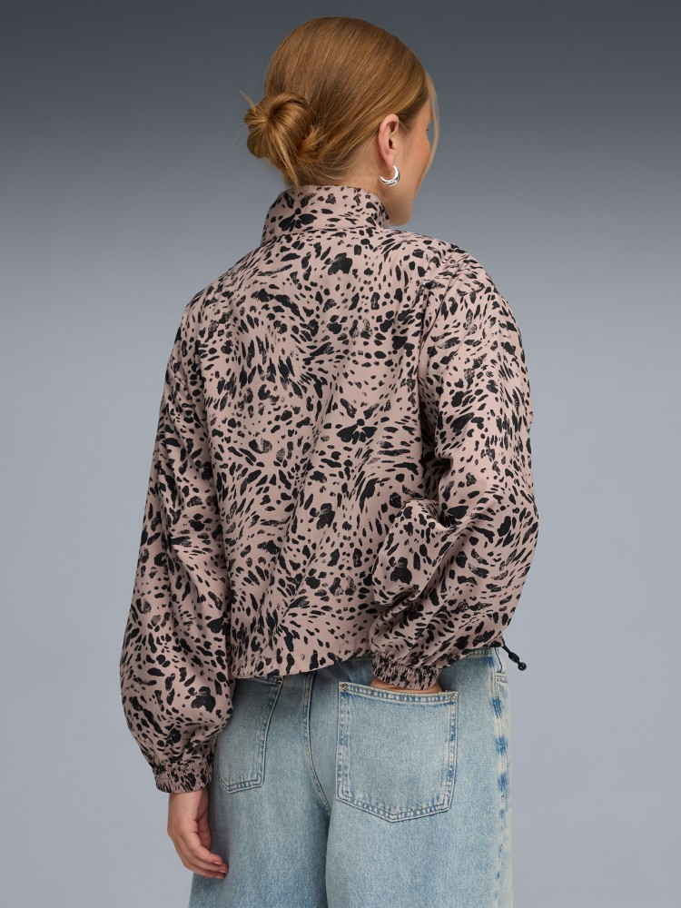 Ветровка женская Puma ESS GRAPHIC Animal Relaxed AOP Woven Half-Zip мокко 69246588 изображение 3