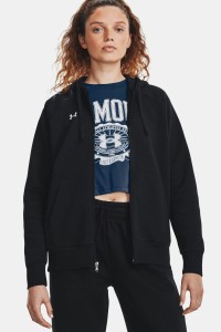 Толстовка жіноча Under Armour UA Rival Fleece FZ Hoodie чорна 1379497-001 изображение 2