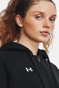 Толстовка жіноча Under Armour UA Rival Fleece FZ Hoodie чорна 1379497-001 изображение 5