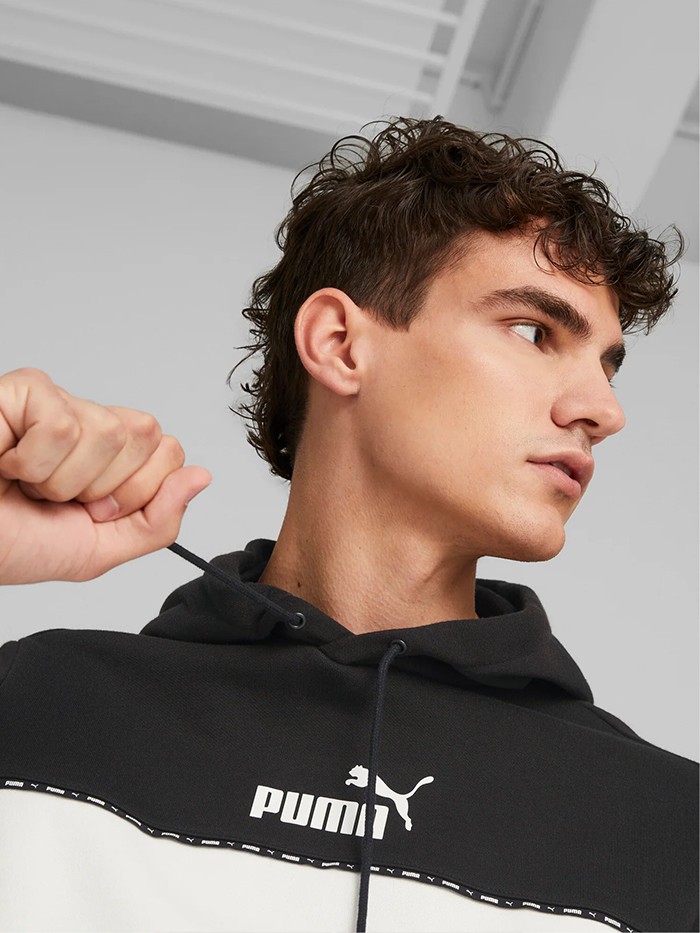 Толстовка чоловіча Puma ESS BLOCK x TAPE Hoodie TR чорна 67517301 изображение 4