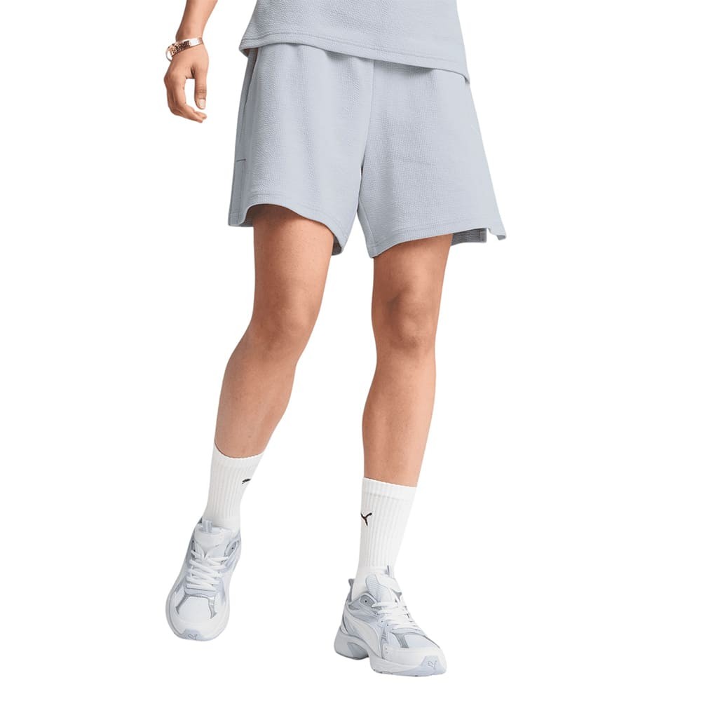 Шорты женские Puma HER High-Waist Shorts голубые 68506247
