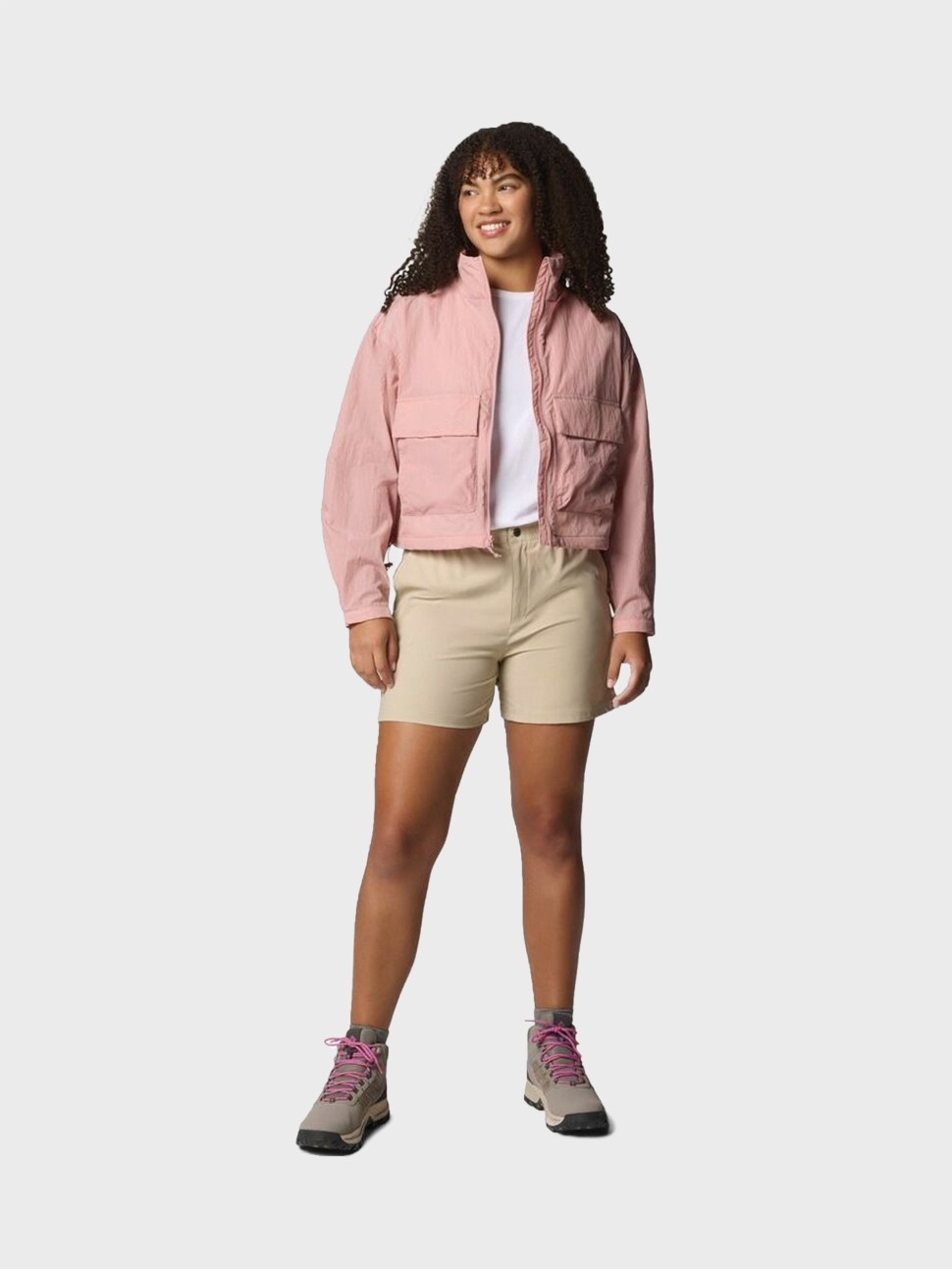 Вiтрiвка жiноча Columbia Paracutie™ Cropped Cargo Windbreaker рожева 2116571-659 — фото 7