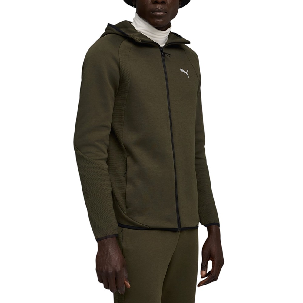 Толстовка мужская Puma EVOSTRIPE FZ Hoodie DK хаки 68823170