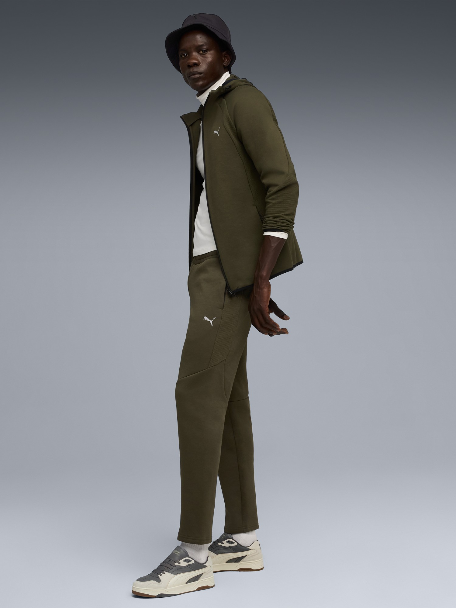 Толстовка мужская Puma EVOSTRIPE FZ Hoodie DK хаки 68823170 изображение 4