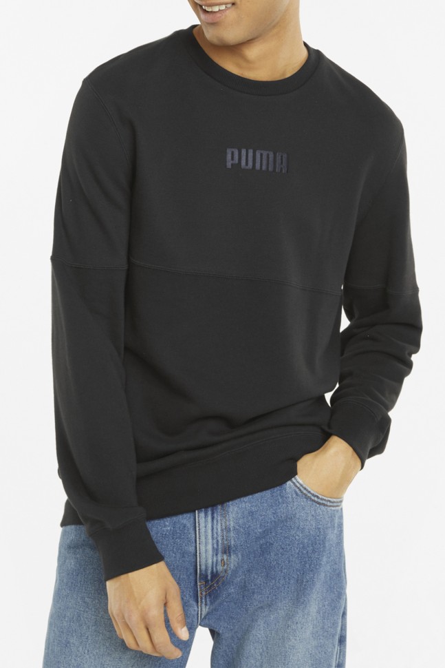 Толстовка мужские Puma Modern Basics Crew черная 58934701 изображение 3