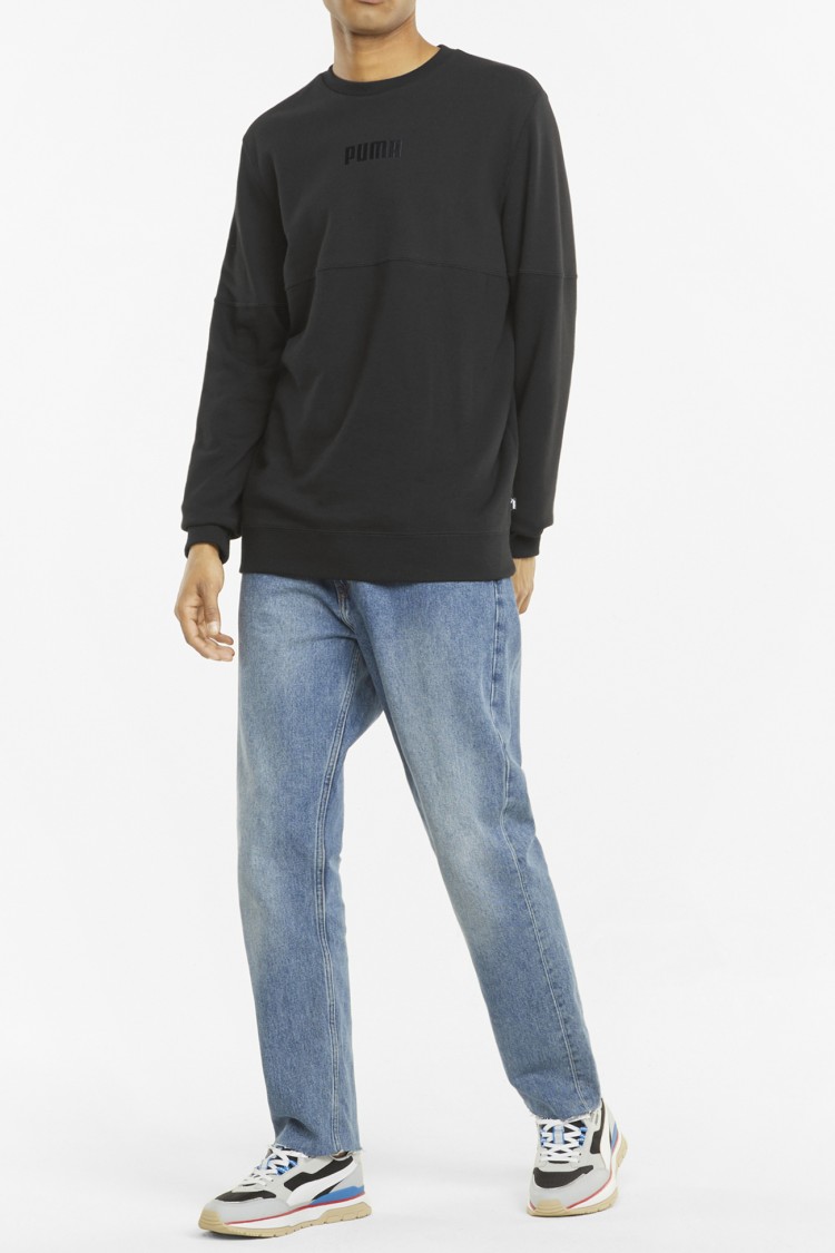 Толстовка мужские Puma Modern Basics Crew черная 58934701 изображение 5