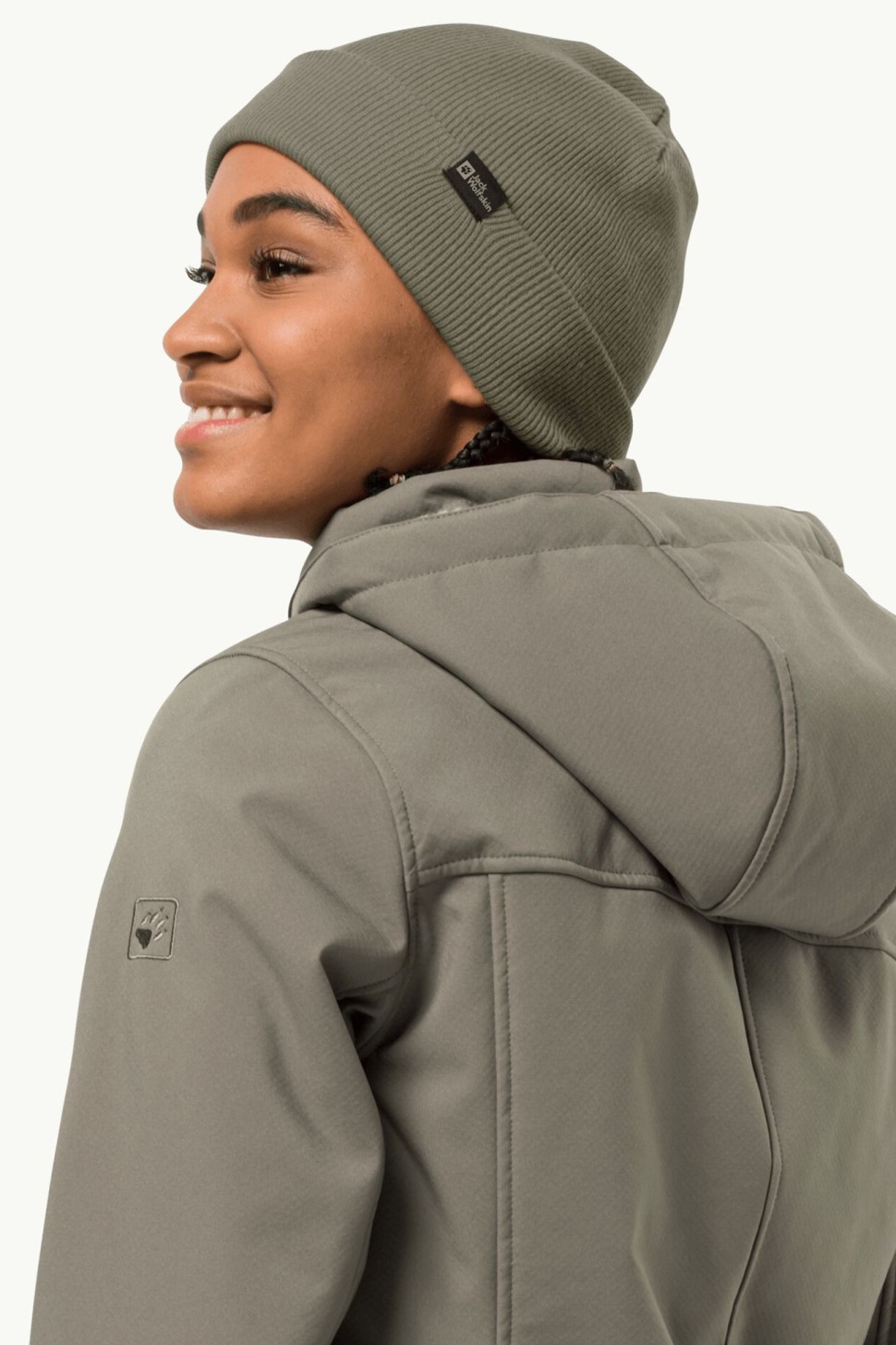 Шапка унісекс Jack Wolfskin RIB HAT оливкова 1903891-4550 — фото 2