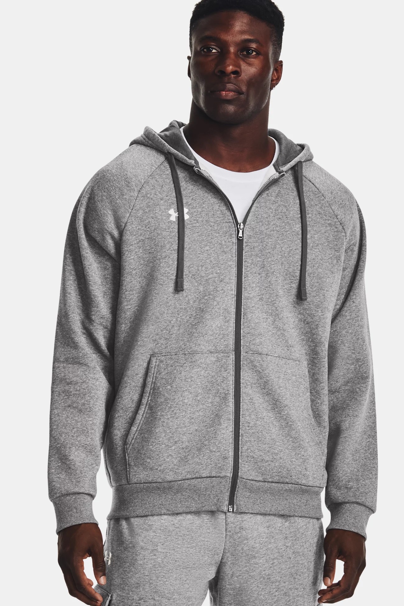 Толстовка мужская Under Armour UA Rival Fleece FZ Hoodie серая 1379767-025 изображение 2