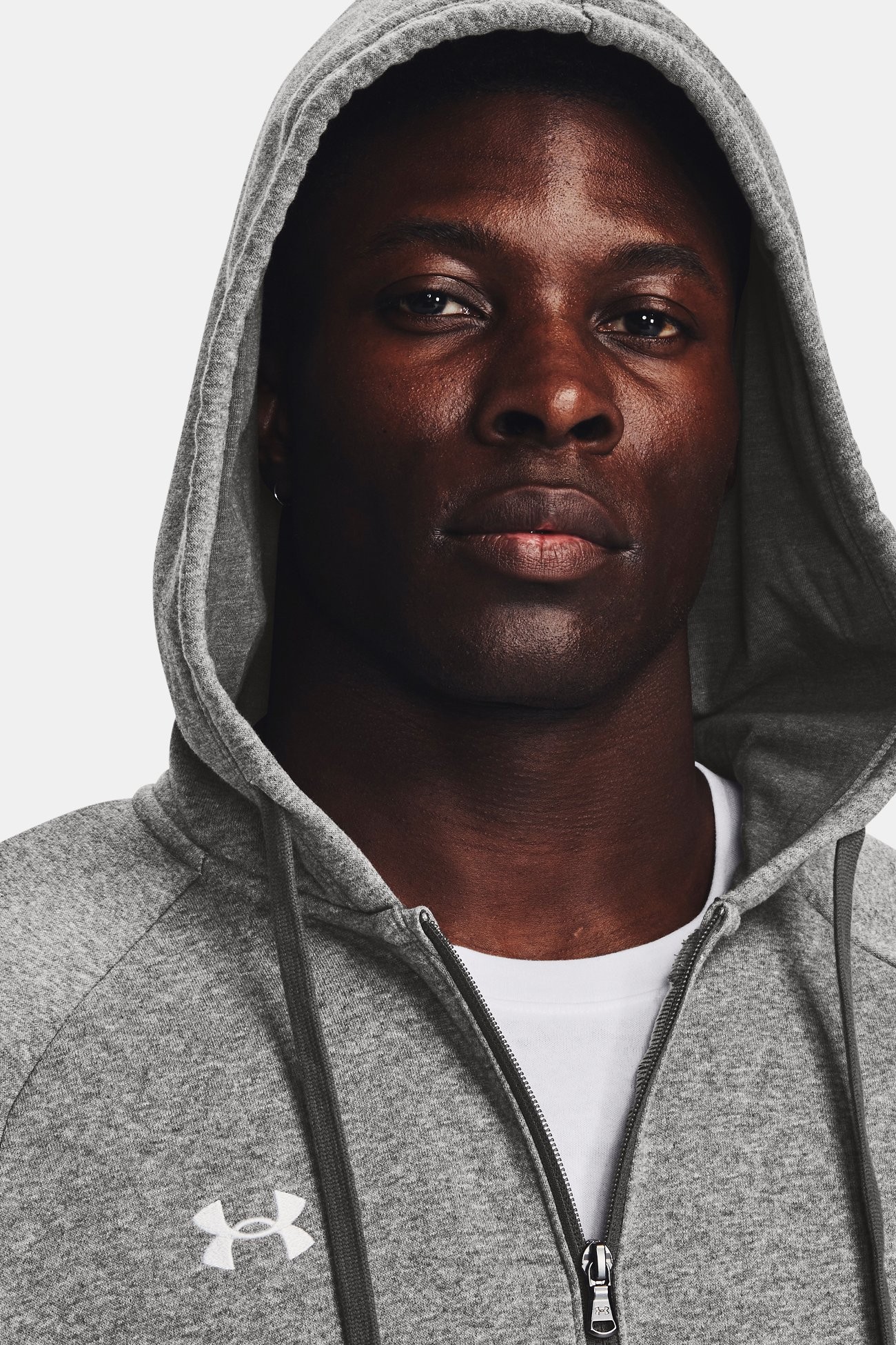 Толстовка мужская Under Armour UA Rival Fleece FZ Hoodie серая 1379767-025 изображение 5