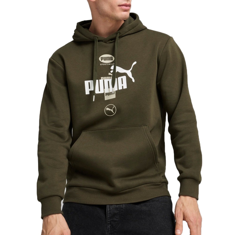 Толстовка мужская Puma PUMA POWER Graphic Hoodie FL оливковая 68174170 изображение 1