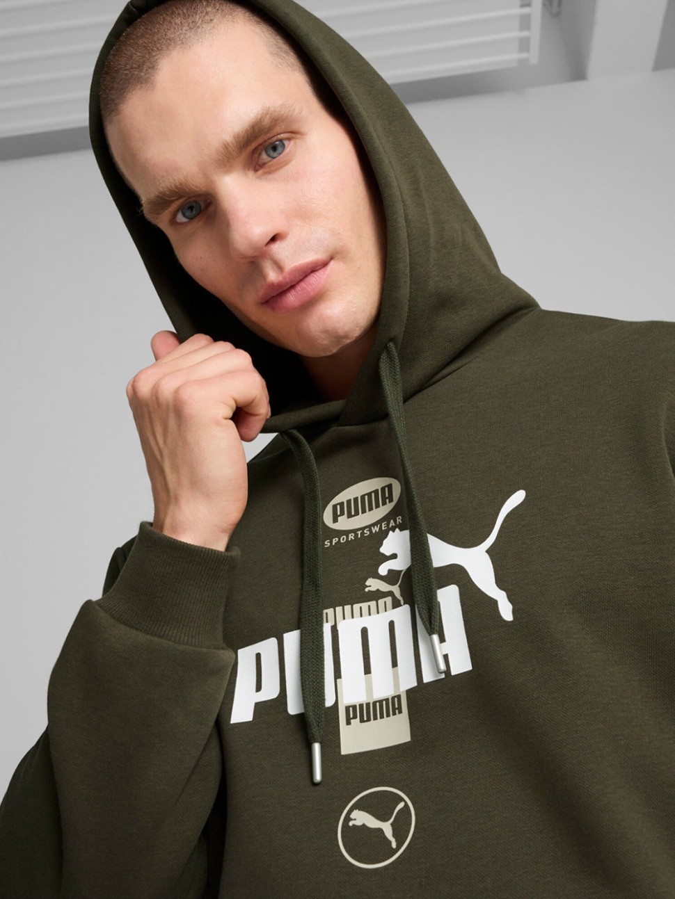 Толстовка чоловіча Puma PUMA POWER Graphic Hoodie FL оливкова 68174170 — фото 3