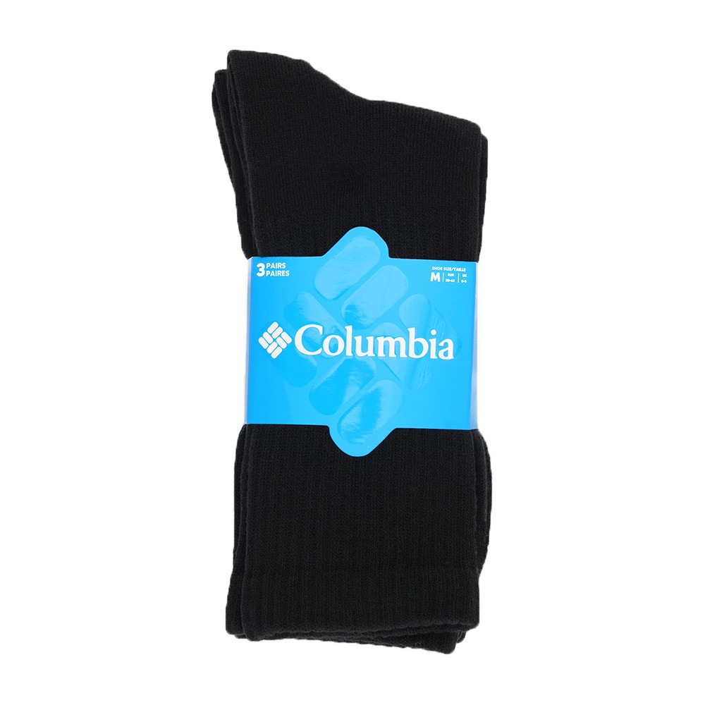Носки Columbia 3PP Columbia Unisex 2 parts logo Crew черные C1235-BLK