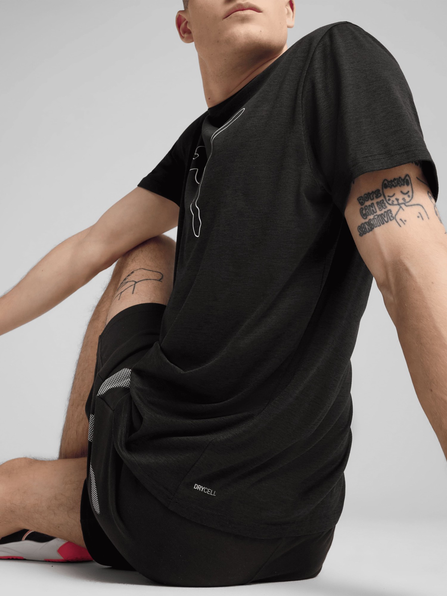 Футболка мужская Puma M TAD ESS HEATHER CAT TEE черная 52590701 изображение 3