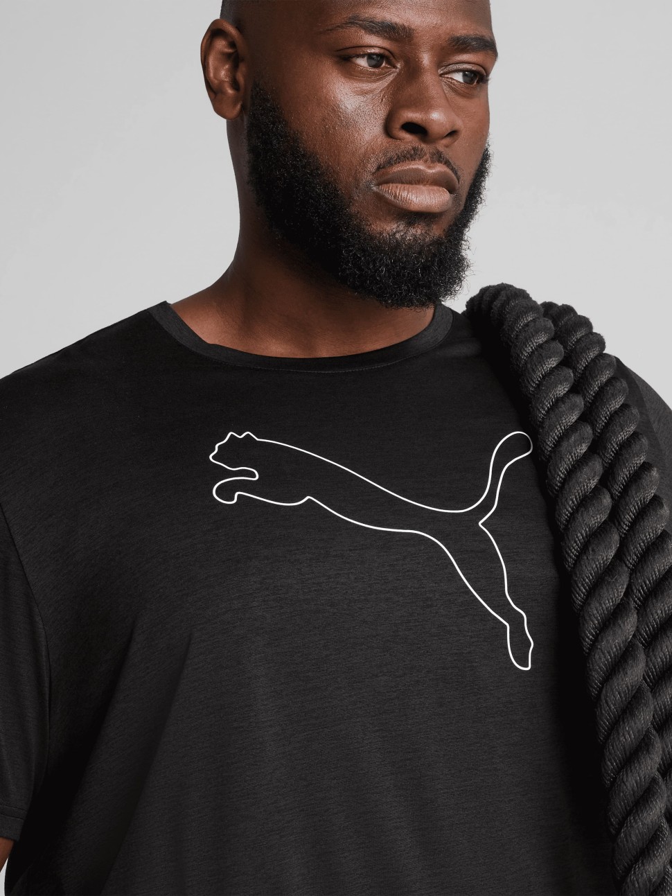 Футболка чоловіча Puma M TAD ESS HEATHER CAT TEE чорна 52590701 — фото 5