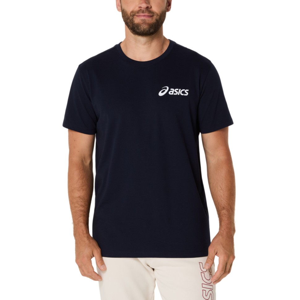 Футболка мужская Asics ASICS CHEST LOGO SS TEE темно-синяя 2031E659-402 изображение 1