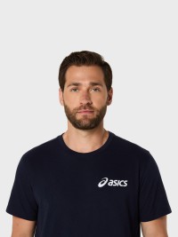 Футболка мужская Asics ASICS CHEST LOGO SS TEE темно-синяя 2031E659-402 изображение 5