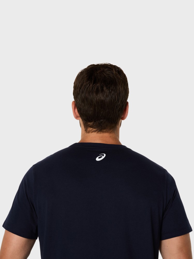 Футболка мужская Asics ASICS CHEST LOGO SS TEE темно-синяя 2031E659-402 изображение 6