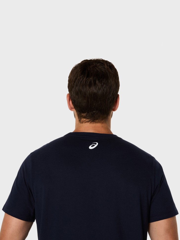 Футболка мужская Asics ASICS CHEST LOGO SS TEE темно-синяя 2031E659-402 изображение 6