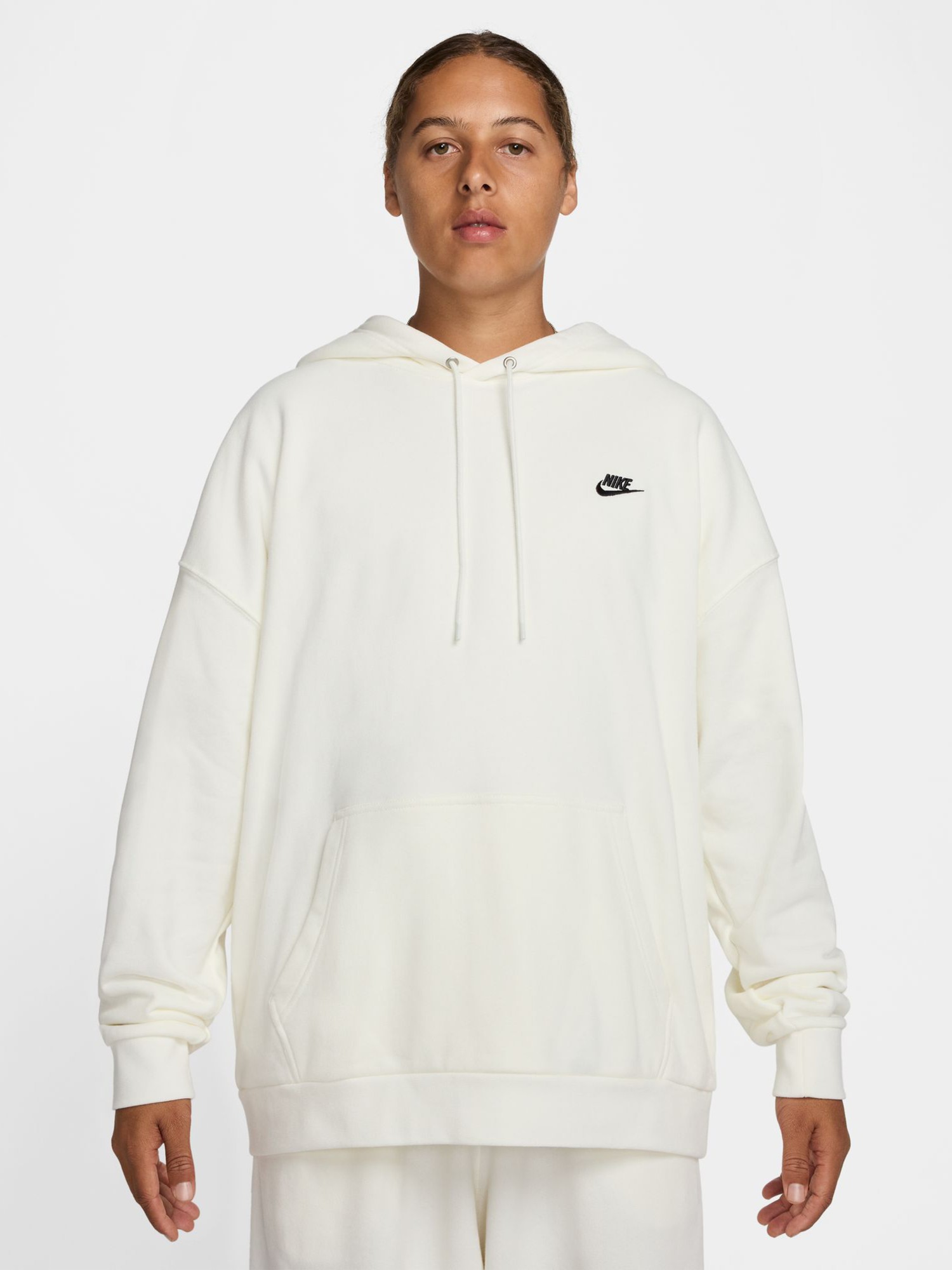 Толстовка мужская Nike M NK CLUB FT OVERSIZED PO HDY белая HJ1816-133 изображение 2
