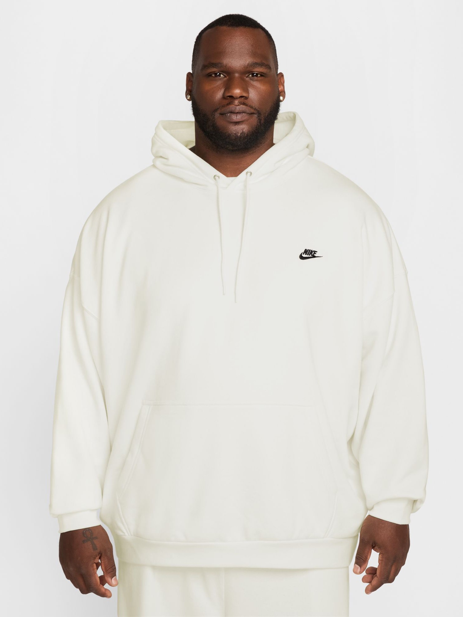 Толстовка мужская Nike M NK CLUB FT OVERSIZED PO HDY белая HJ1816-133 изображение 4