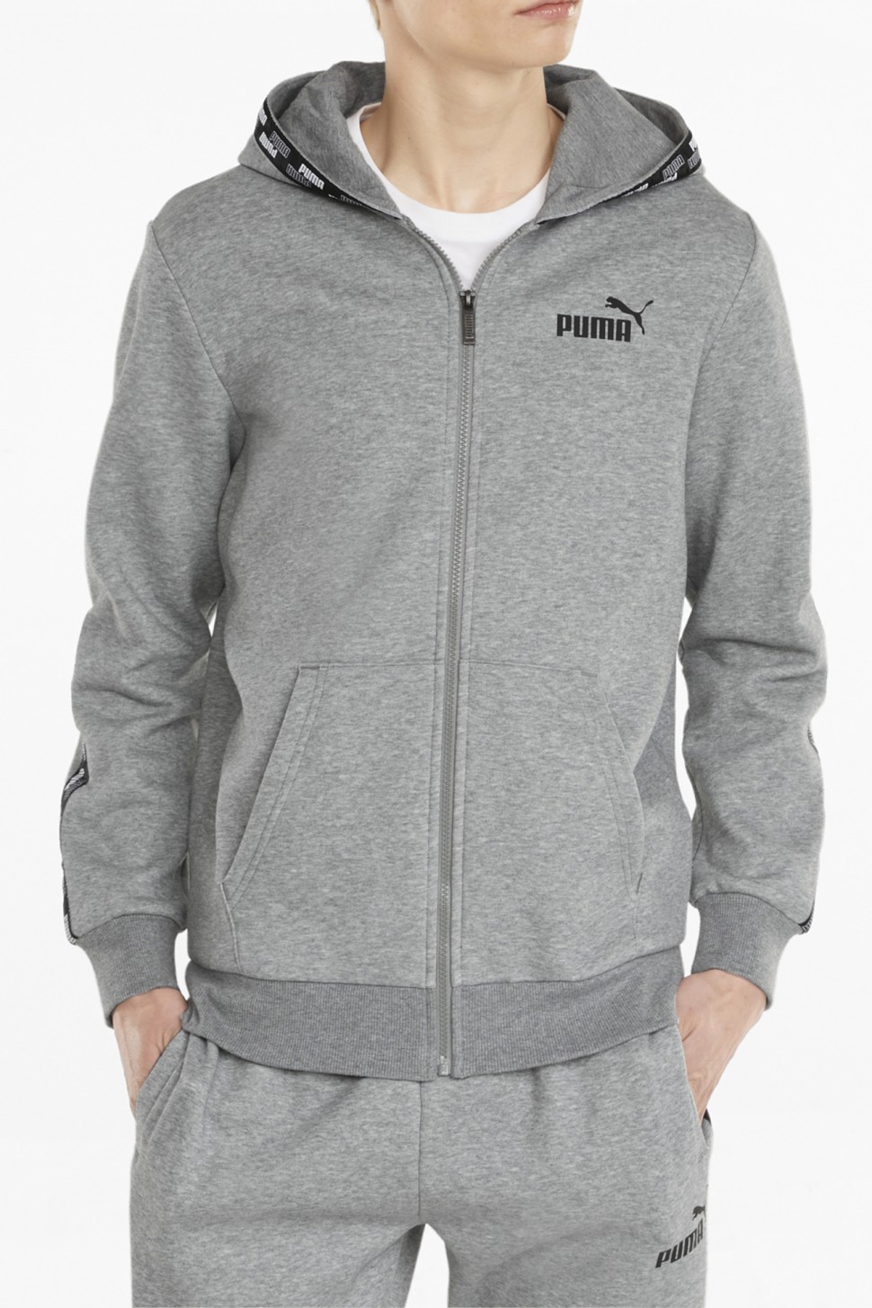 Толстовка чоловіча Puma Puma Power Fz Hoodie сіра 58939603 — фото 3 — Sport City Толстовка чоловіча Puma Puma Power Fz Hoodie сіра 58939603 — фото 3