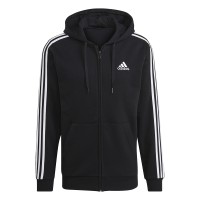 Толстовка чоловіча Adidas M 3S Fl Fz Hd чорна GK9051  изображение 1