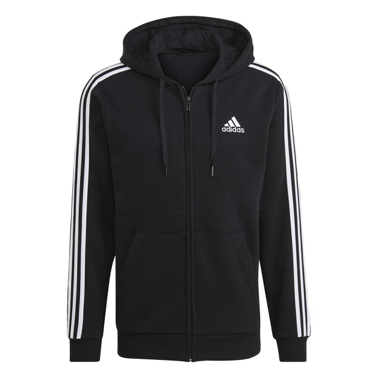 Толстовка чоловіча Adidas M 3S Fl Fz Hd чорна GK9051  изображение 1